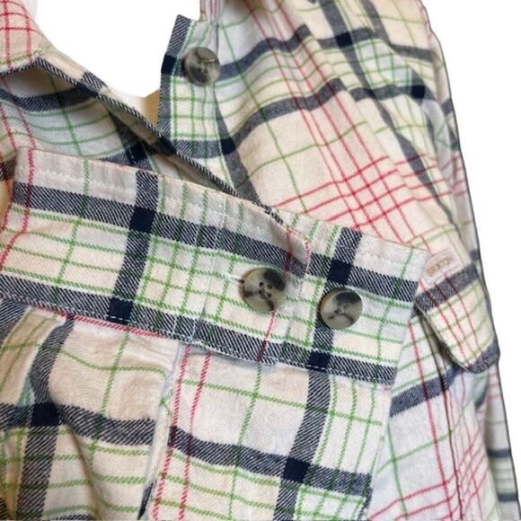 Brixton Bowery Women's Long Sleeve Flannel Button Front Shacket Dove Size XL - Picture 6 of 14